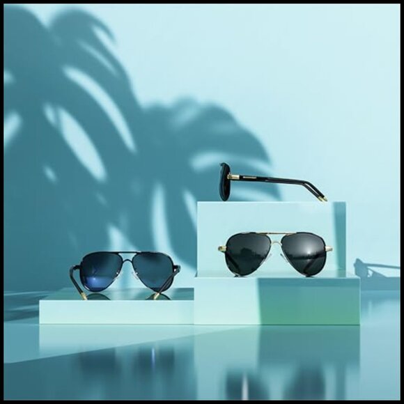Polarized Metal Aviator Sunglasses UV400 Lightweight Driving main image 5